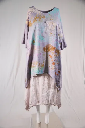 1581 Vertical Seamed Drawcord Tunic- Purple Dusk-P