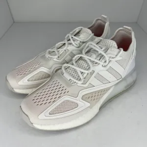 Adidas Mens GY2688 ZX 2K Boost Triple White Lace Up Sneaker Size 9 Running Shoes
