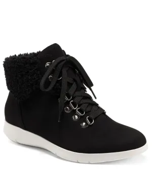 Aerosoles Women's Frankie Casual Ankle Boots Shoes FRANKIE Black Faux Suede 7M