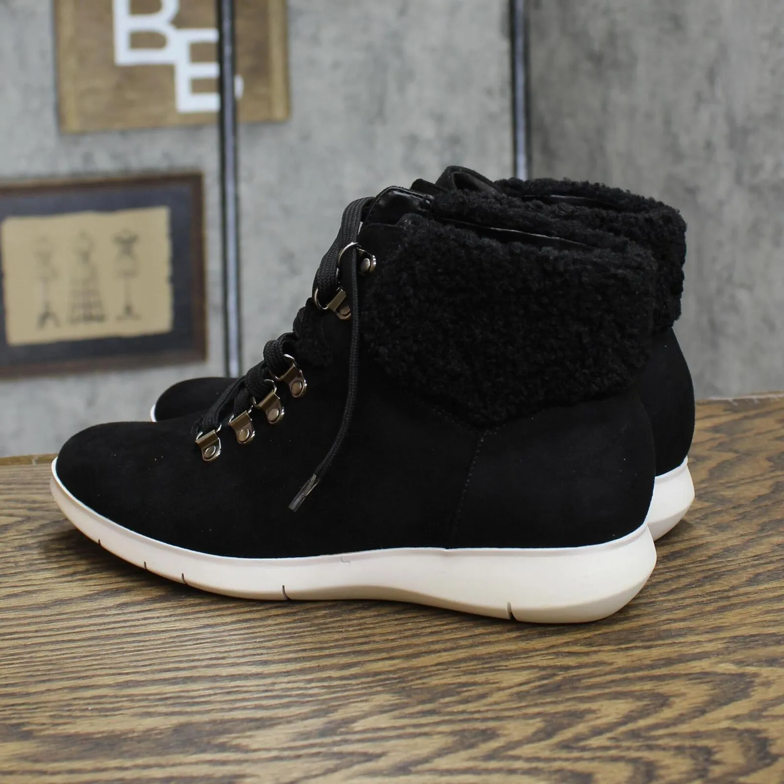 Aerosoles Women's Frankie Casual Ankle Boots Shoes FRANKIE Black Faux Suede 7M
