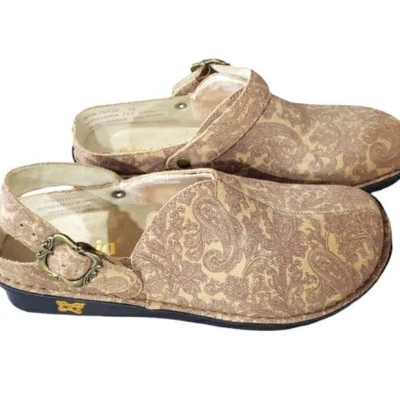 Alegria Classic Leather Clogs W/ Adjustable Backstrap &amp; Buckle Closure