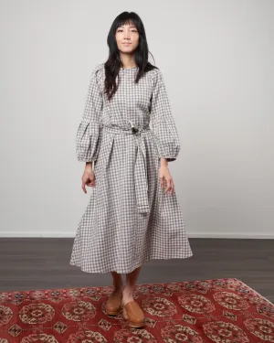 anza dress - cumin check