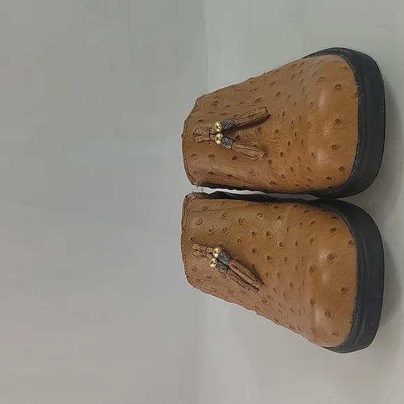 Ariat Ostrich Print Tan Leather Women's Clogs
