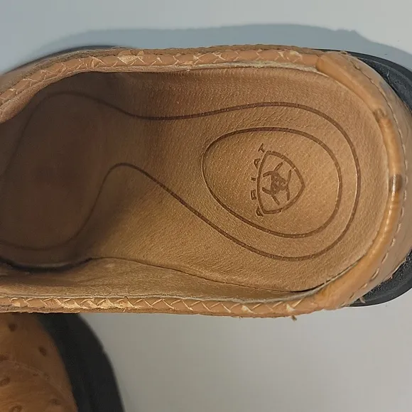 Ariat Ostrich Print Tan Leather Women's Clogs
