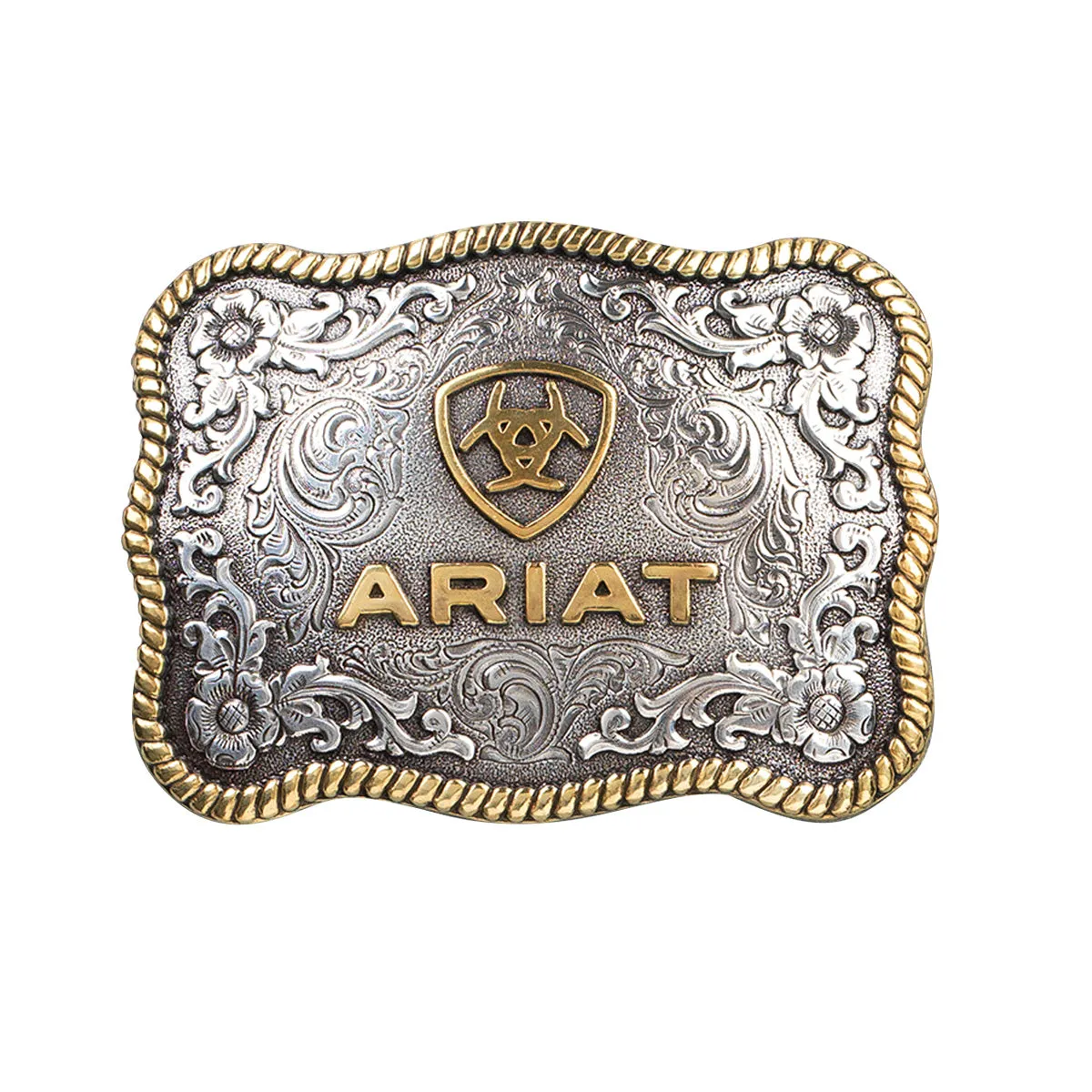 Ariat Rectangular Edged Silver Buckle - 10026258
