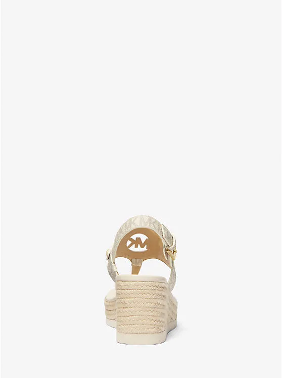 Aubrey Cutout Signature Logo Wedge Sandal - Vanilla