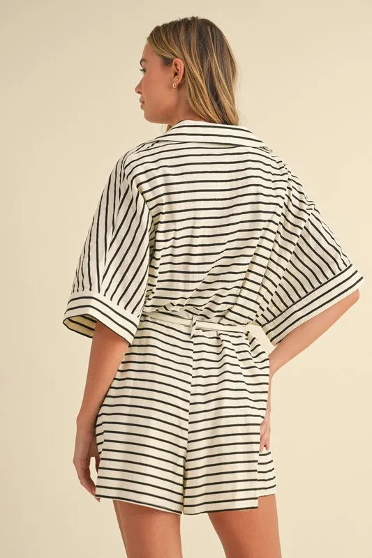 Ava Striped Very Oversized Romper/Cover Up