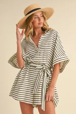 Ava Striped Very Oversized Romper/Cover Up