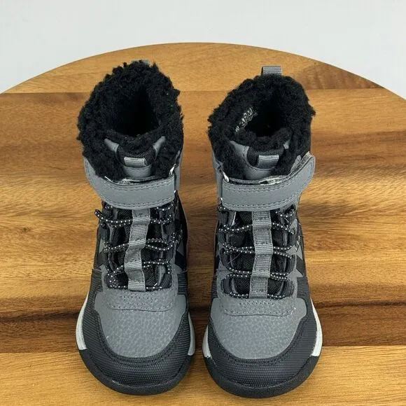 Baby Merrell Crush‎ 3.0 Waterproof Gray Black Insulated Snow Winter Boots Size 4