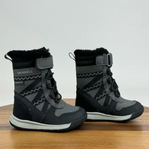 Baby Merrell Crush‎ 3.0 Waterproof Gray Black Insulated Snow Winter Boots Size 4