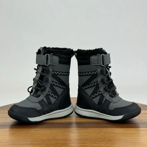 Baby Merrell Crush‎ 3.0 Waterproof Gray Black Insulated Snow Winter Boots Size 4