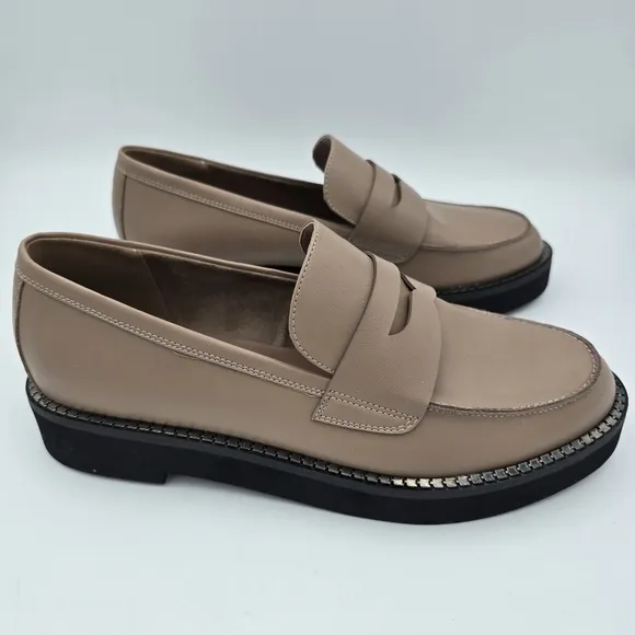 BCBGeneration Sabin Penny Loafers, Taupe, Women's 10M - Like New!
