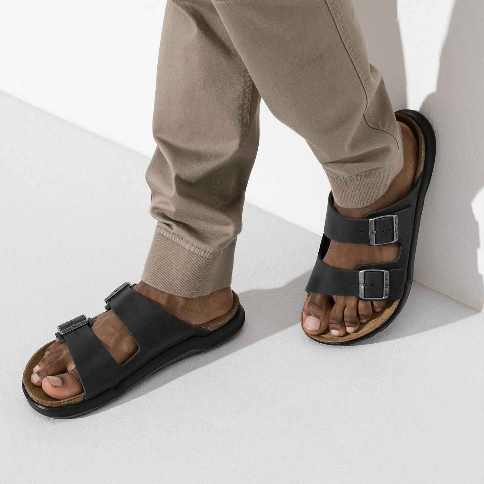 Birkenstock Arizona Crosstown Slide Sandal (Men) - Black Oiled Leather
