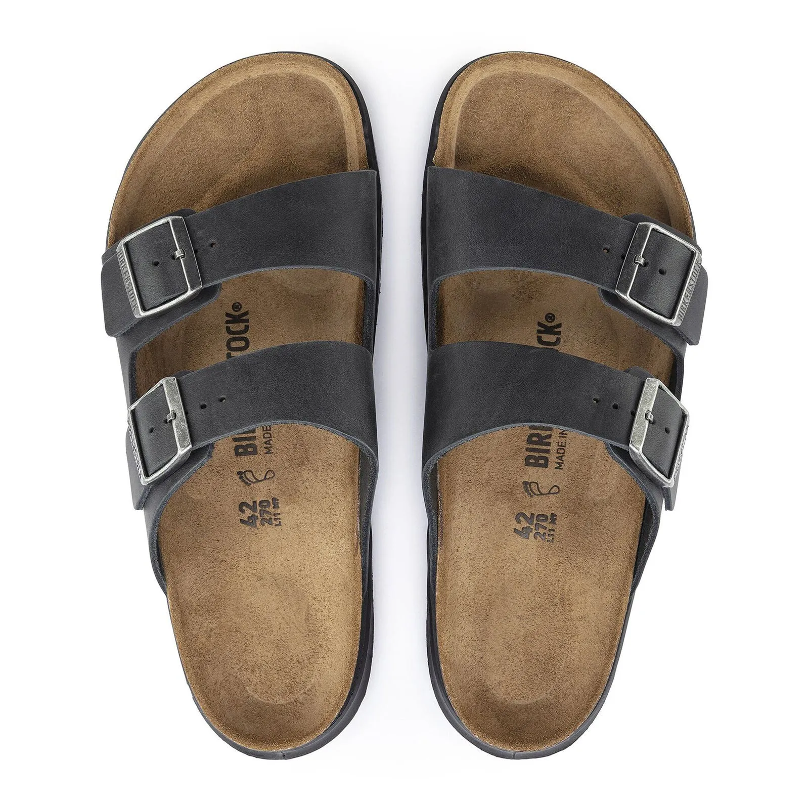 Birkenstock Arizona Crosstown Slide Sandal (Men) - Black Oiled Leather