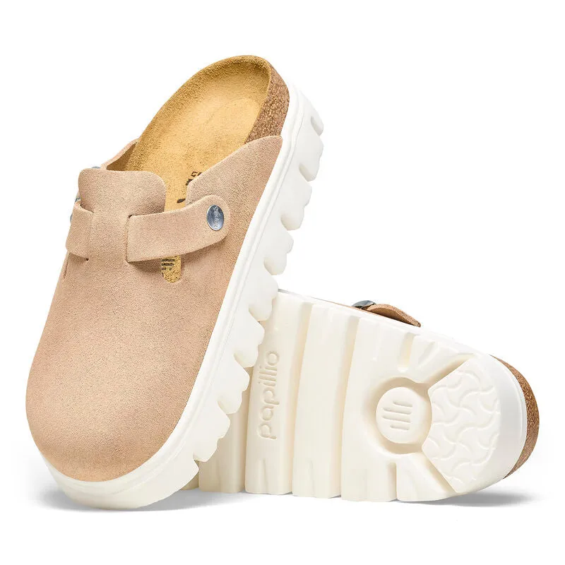 Birkenstock Women's Boston Chunky Suede Leather Sand