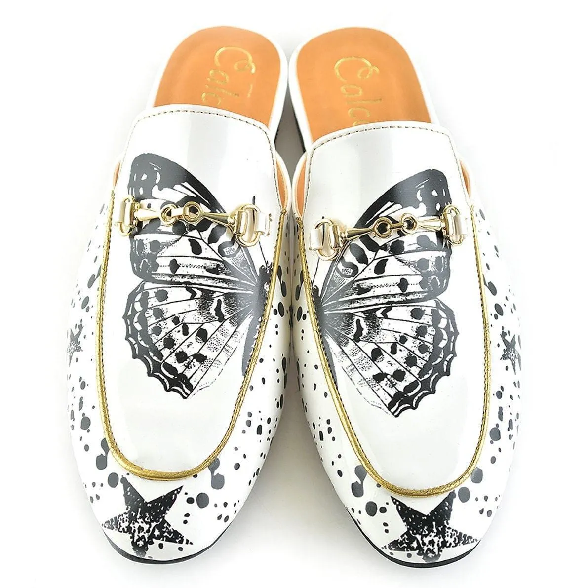 Black & White Butterfly Slip-On Loafer CAG101