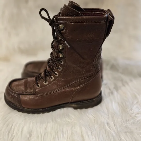 Cabela's Brown Hunting Hiking Camping Boots Gore-Tex Vibram Gum Lite Size 11D