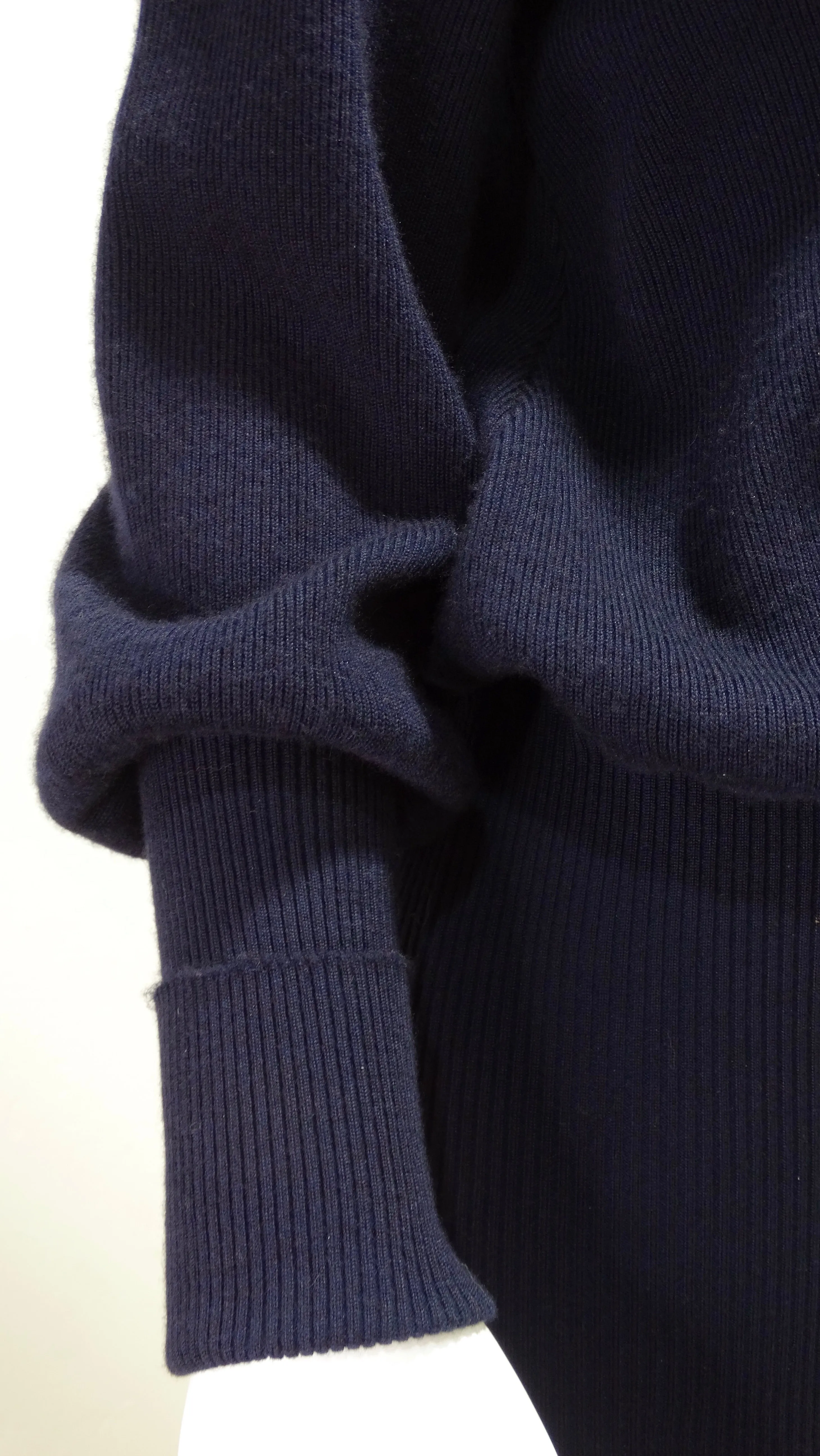 Chanel Cashmere Knit Plane Pins Navy Blue Dress