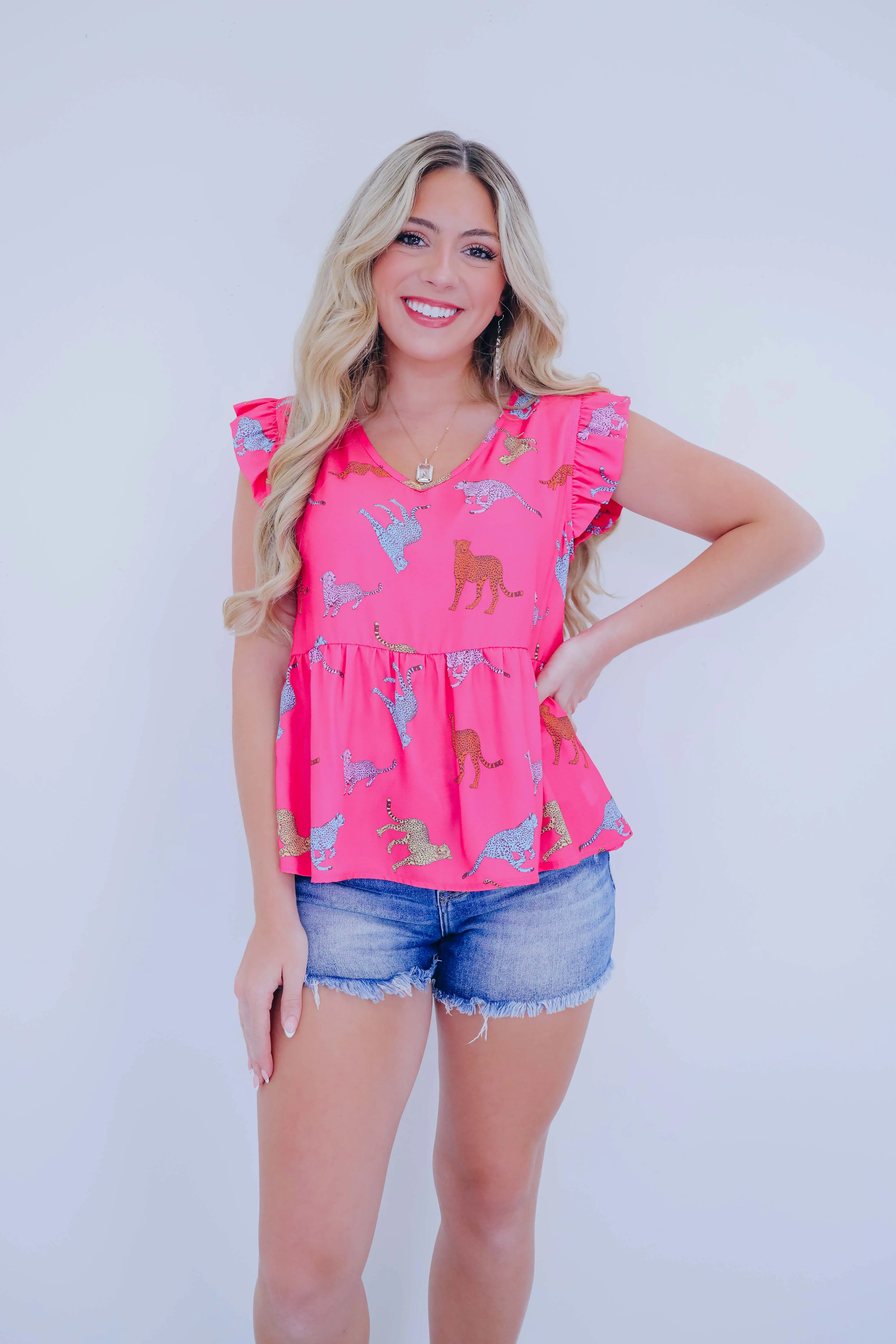 Cheyenne Cheetah Print Peplum Top - 2 Colors