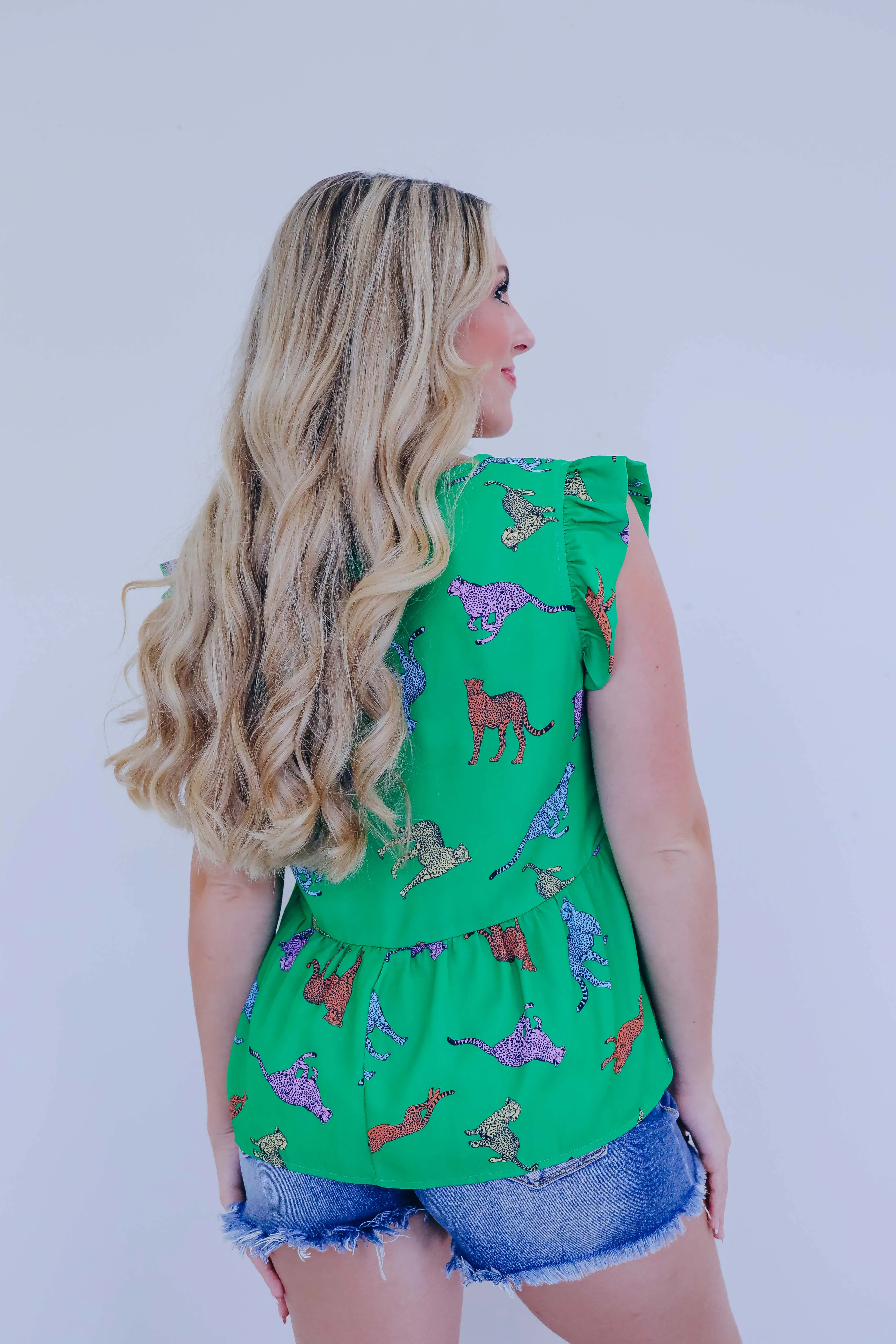 Cheyenne Cheetah Print Peplum Top - 2 Colors