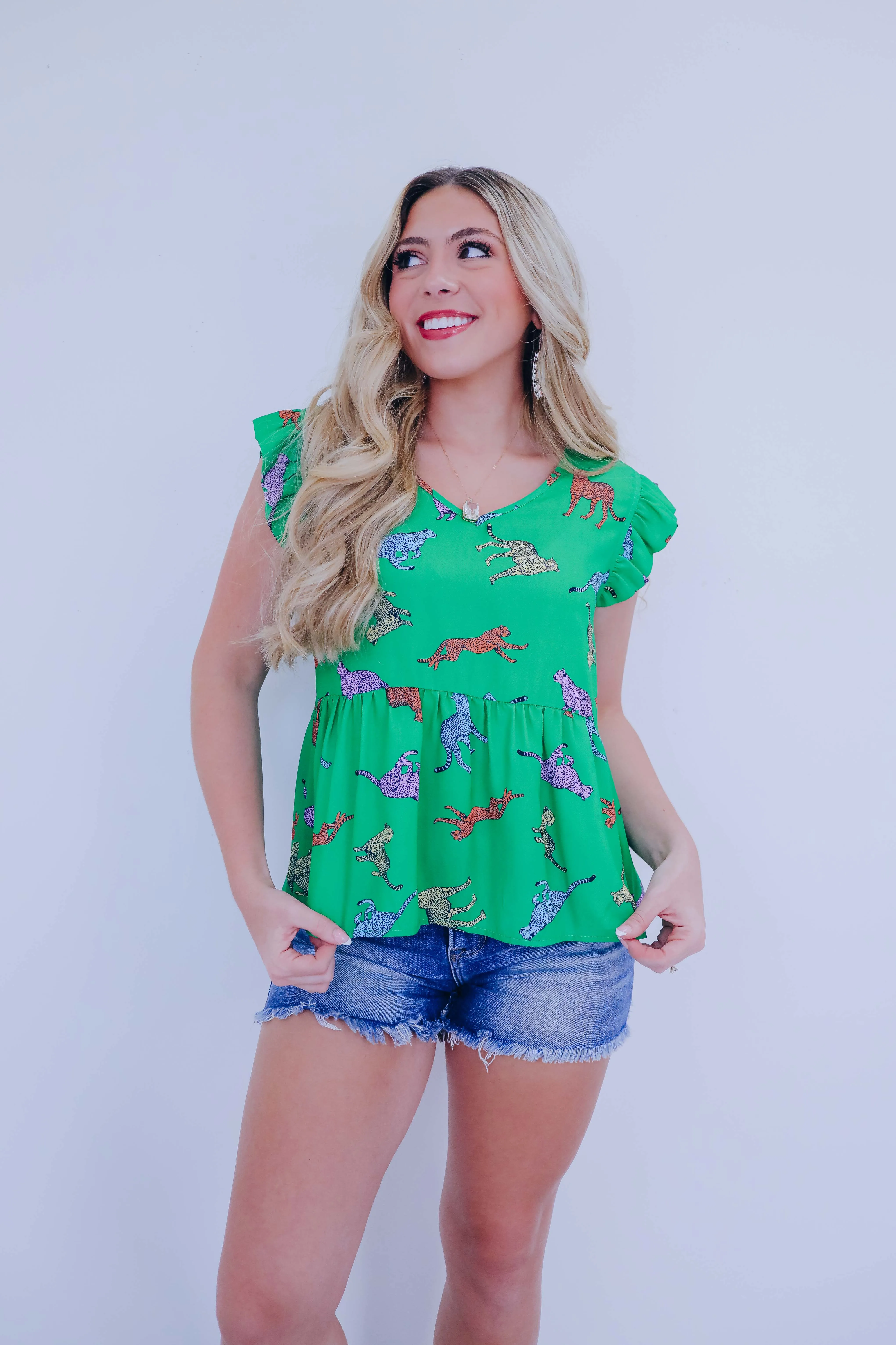 Cheyenne Cheetah Print Peplum Top - 2 Colors