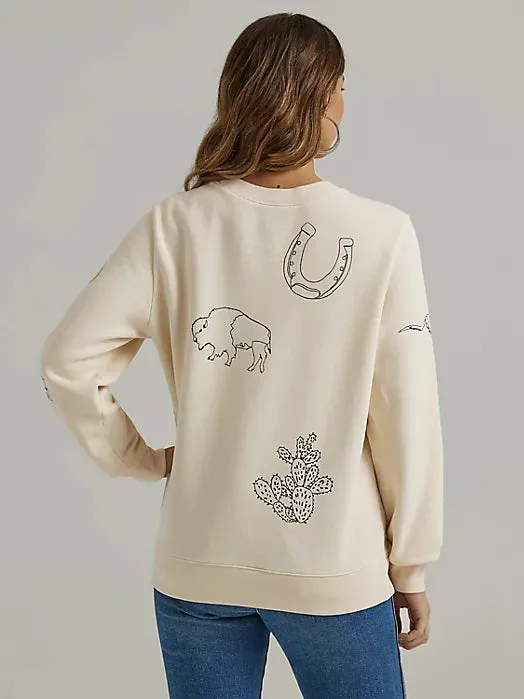 CL112344710 Wrangler Ladies Sweatshirt Western Icon
