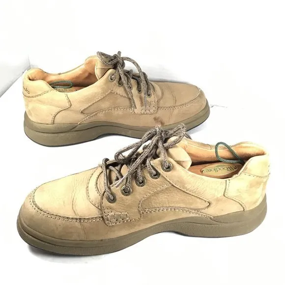 Clarks Men Leather Laced Up Loafers Sneakers Brown Size 10