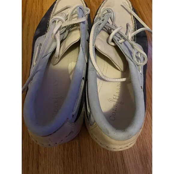 Cole Haan Loafers Shoes Hayden Beige Blue Navy Mens Size 10.5 M