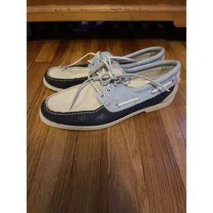 Cole Haan Loafers Shoes Hayden Beige Blue Navy Mens Size 10.5 M