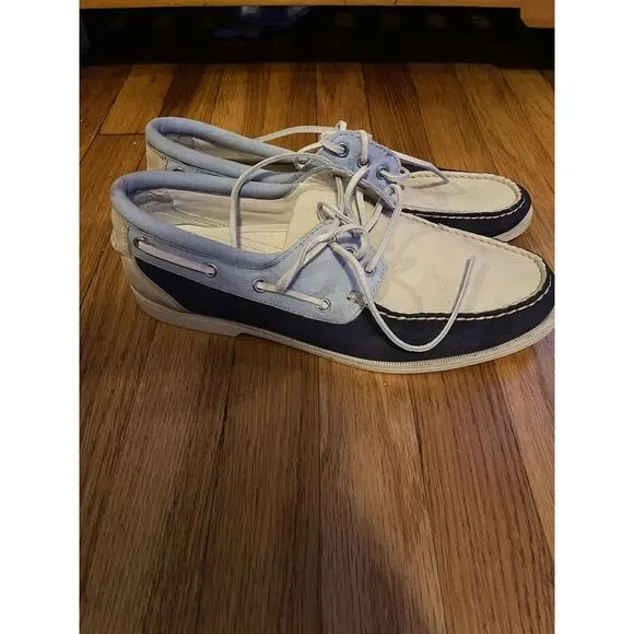 Cole Haan Loafers Shoes Hayden Beige Blue Navy Mens Size 10.5 M