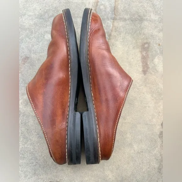 Cole Haan Women's Slip-on Cognac Leather Mules Clogs Size 8.5
