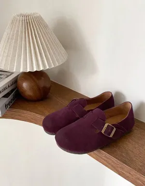Comfortable Wide Toe Box Suede Clogs Flat Shoes