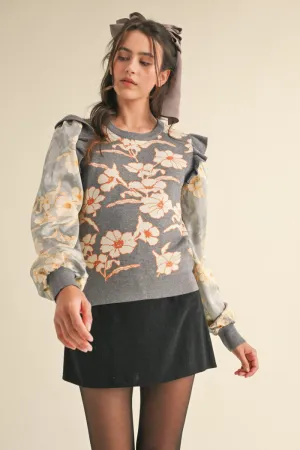 Contrast Sleeves Sweater