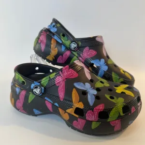 Crocs Butterfly Platform Clogs Big Girls Youth Womens 5 W5 HTF