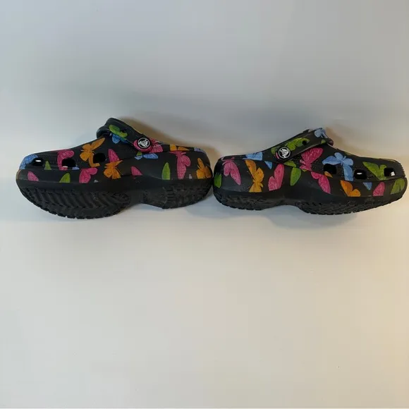 Crocs Butterfly Platform Clogs Big Girls Youth Womens 5 W5 HTF