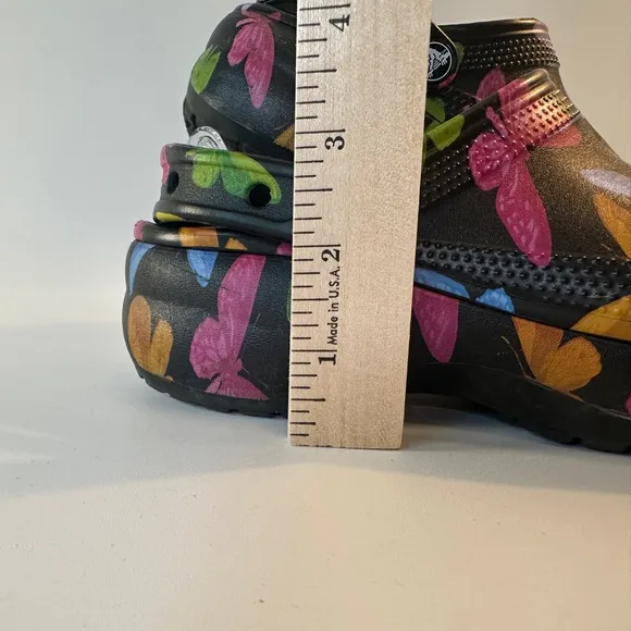 Crocs Butterfly Platform Clogs Big Girls Youth Womens 5 W5 HTF
