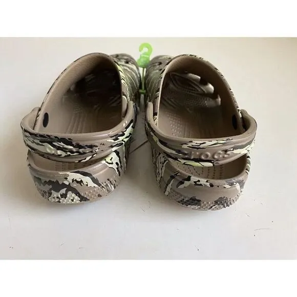 CROCS CLASSIC PRINTED Unisex Slip On Army Clogs Camo Khaki Men’s Sz 7 Women’s 9