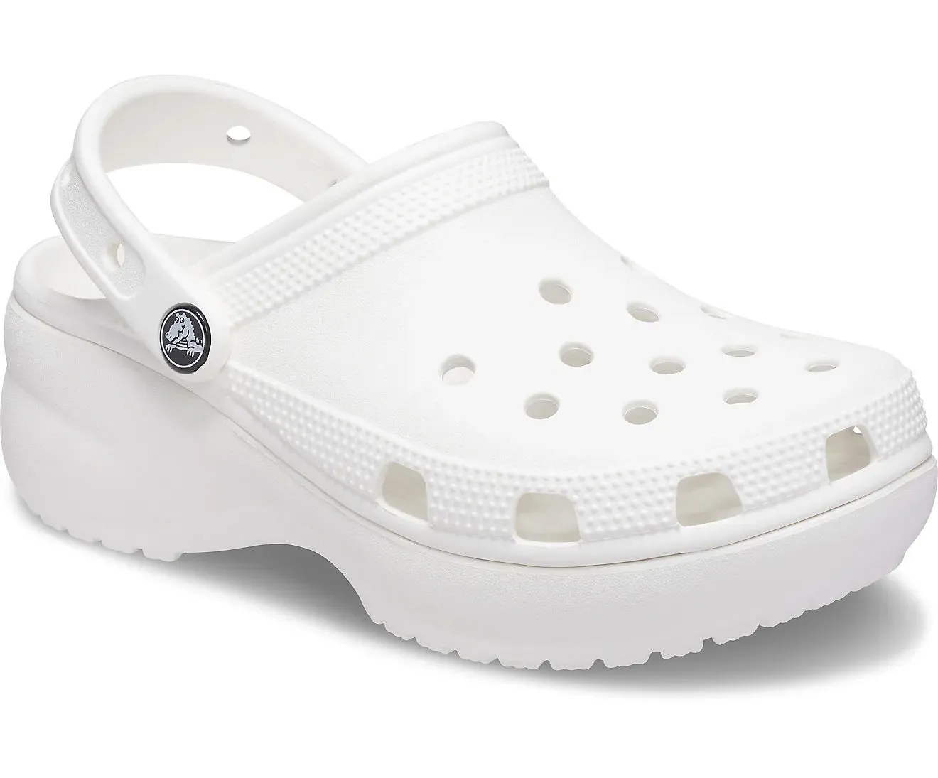 Crocs Womens Classic Platform Lightweight Slip On Clogs Sandals In White