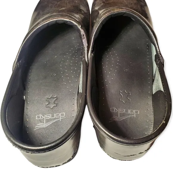 Dansko Clogs Abstract Metallic Print High Shine Size 41