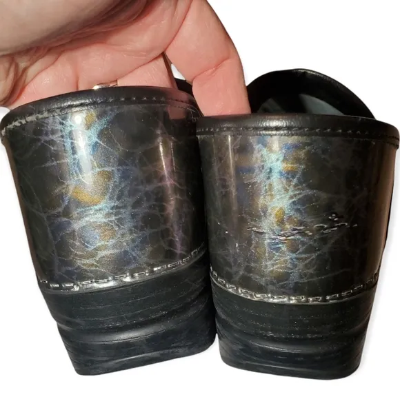 Dansko Clogs Abstract Metallic Print High Shine Size 41