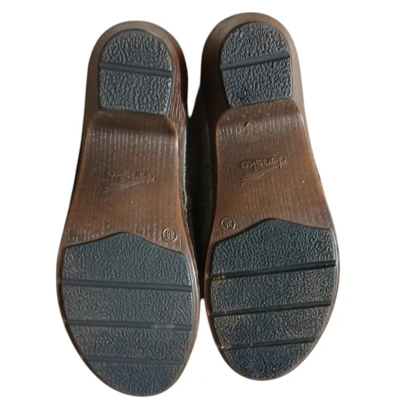 Dansko Mavis Grey Snake Embossed Nubuck Leather Clogs Size 8