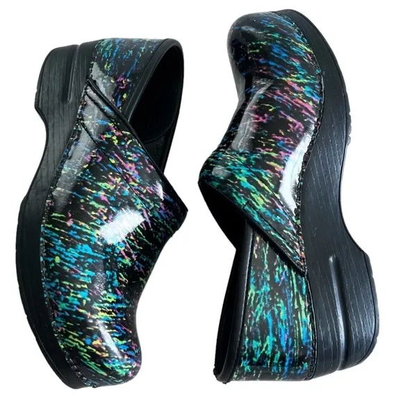 Dansko Professional Highlighter Multi Color Clogs size 8.5/9