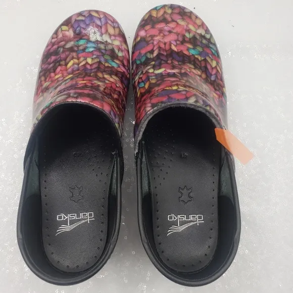 Dansko Professional Nurses Shoe Clogs Cloor Block Weave design Patent leather 41