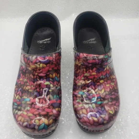 Dansko Professional Nurses Shoe Clogs Cloor Block Weave design Patent leather 41