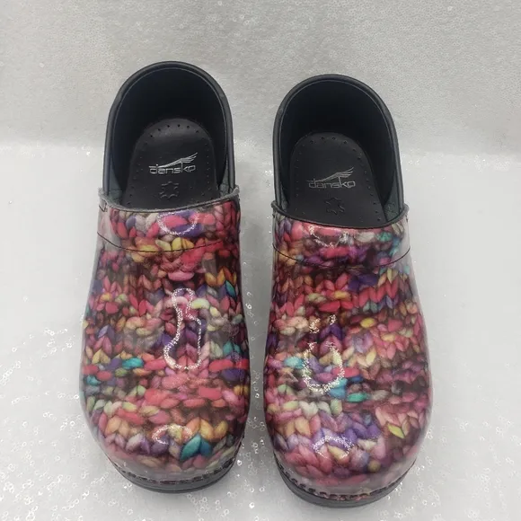 Dansko Professional Nurses Shoe Clogs Cloor Block Weave design Patent leather 41