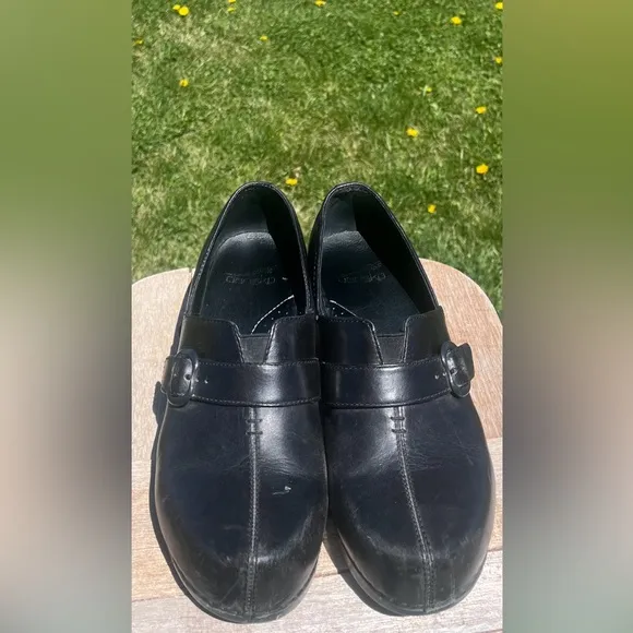 Dansko Solstice Leather Professional slip-on heeled clog mule sz 39 (8.5-9) EUC