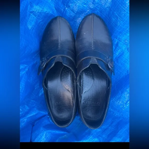 Dansko Solstice Leather Professional slip-on heeled clog mule sz 39 (8.5-9) EUC