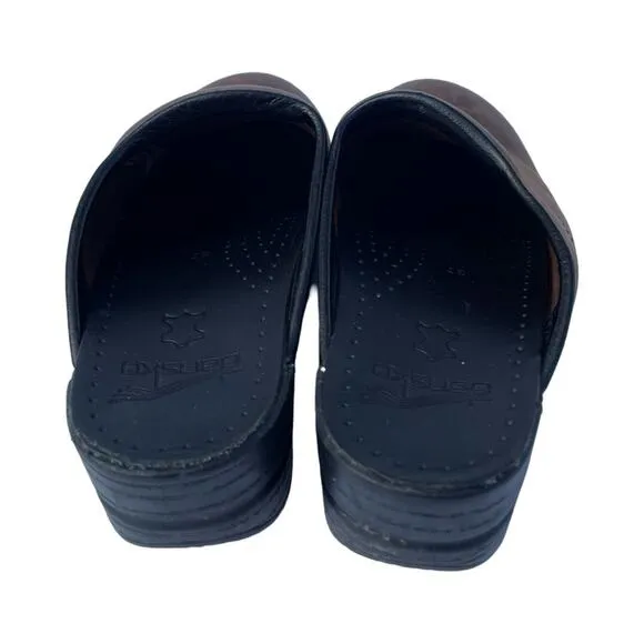 Dansko Unisex Sonja Clogs Mules Slip On Brown Oiled Leather Size 37  / 7
