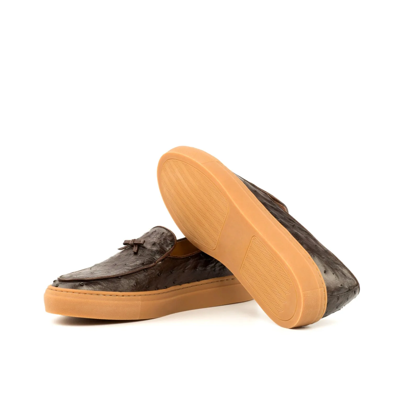 Dark Brown Ostrich Belgian Sneakers