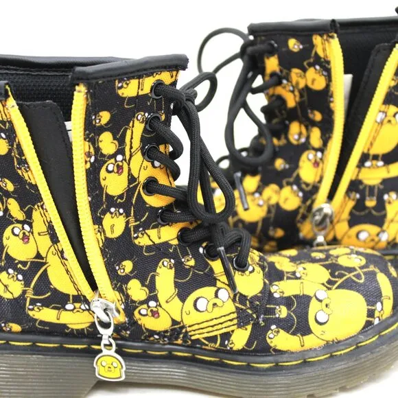 Doc Martins Yellow Birds Child Boots Cartoon Network&quot; Adventure Time Finn&quot; Sz 13